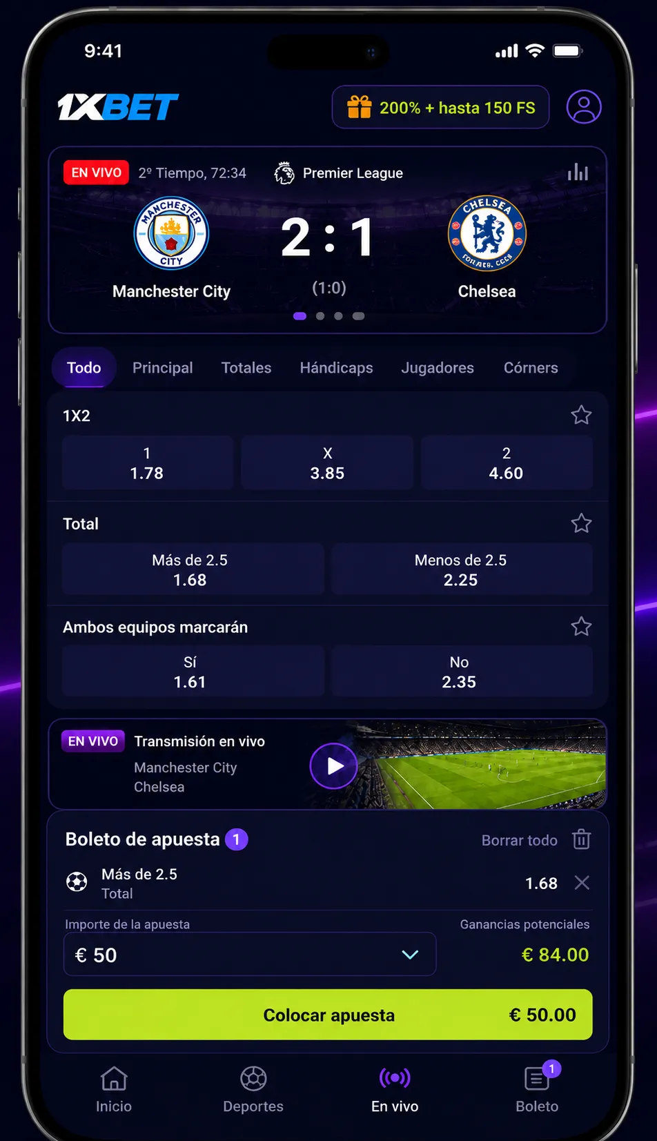1xBet app apuestas en vivo y esports móvil España