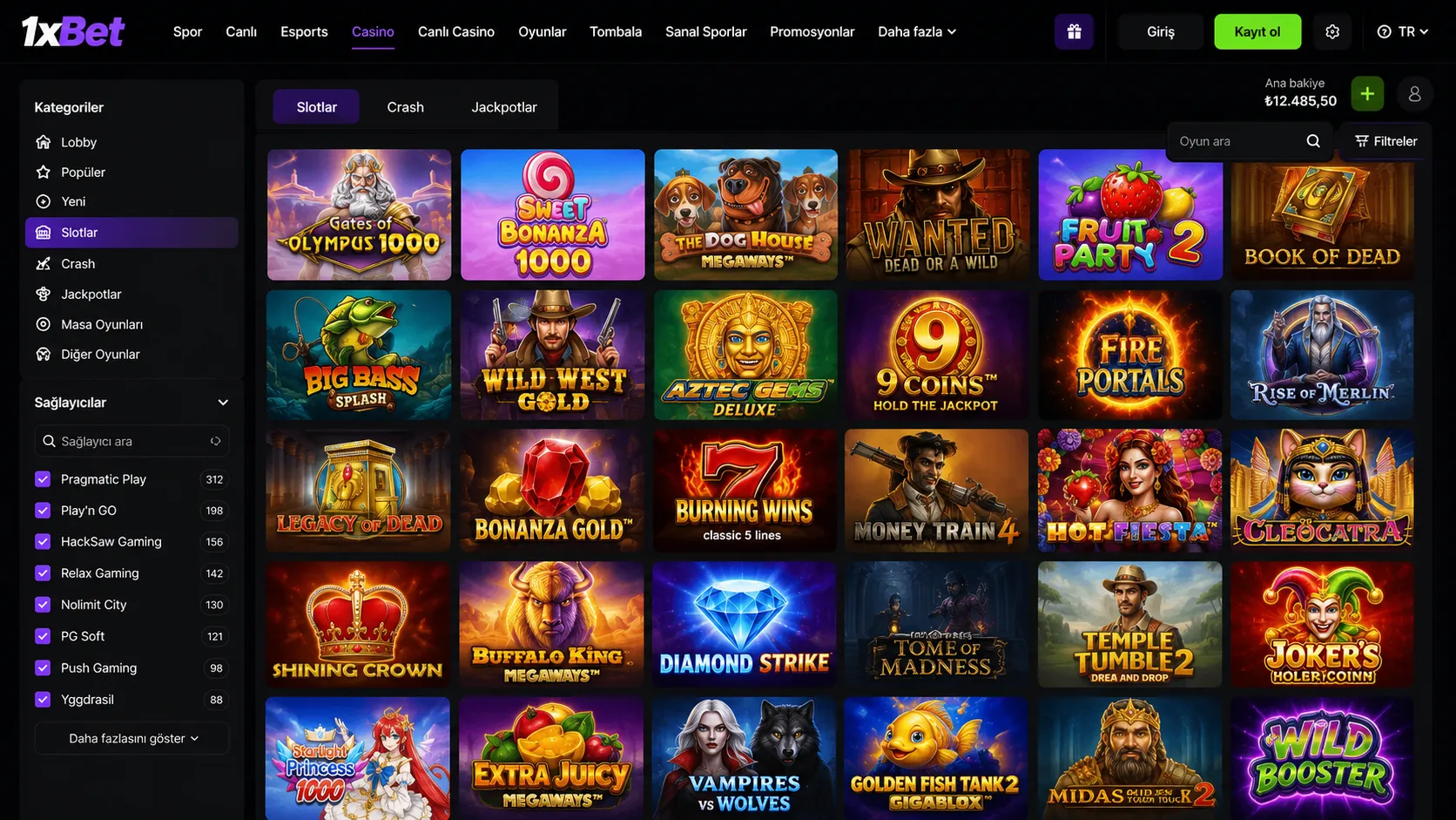 1xBet slotlar crash oyunları ve hızlı formatlar